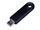 Флешка USB 2.0 на 32 Гб Промо, полуовальная форма, выдвижной механизм, черная фото