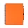 Блокнот Stamina Leynax с ручкой из переработанного картона, оранжевый фото