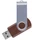 Флешка деревянная на 32 Гб Twist Wood USB 3.0, темно-коричневая / серебристая фото