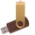 Флешка деревянная на 4 Гб Twist Wood Color USB 2.0, темно-коричневая / золотистая фото