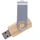 Флешка деревянная на 4 Гб Twist Wood USB 2.0, светло-бежевая / серебристая фото