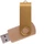 Флешка деревянная на 64 Гб Twist Wood Color USB 2.0, светло-бежевая / золотистая фото