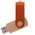 Флешка деревянная на 8 Гб Twist Wood Color USB 2.0, светло-бежевая / оранжевая фото