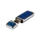 Флешка металлическая с кожаными вставками 16 Гб Брусок, синяя/ металлик фото