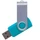 Флешка пластиковая на 32 Гб Twist USB 2.0, бирюзовая фото