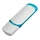 Флешка пластиковая на 64 Гб Ozon USB 2.0, белая / бирюзовая фото