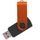 Флешка пластиковая на 64 Гб Twist Color Mix USB 2.0, черная / оранжевая фото