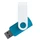 Флешка пластиковая на 64 Гб Twist White Color USB 2.0, голубая / белая фото