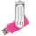 Флешка пластиковая с металлической скобой на 8 Гб Twist Sticker, soft touch, розовая фото