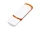 Флешка USB 3.0 на 32 Гб с цветными вставками, белая / оранжевая фото