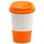 Кружка керамическая с силиконовой манжетой и крышкой Magic To Go, белая / оранжевая фото