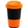 Кружка керамическая с силиконовой манжетой и крышкой Magic To Go, черная / оранжевая фото