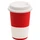 Кружка керамическая с силиконовой манжетой и крышкой Magic To Go, красная / белая фото