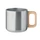 Кружка с деревянной ручкой, 350 мл, серебристая фото
