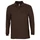 Рубашка поло с длинным рукавом мужская Sol's Winter II 210, шоколадно-коричневая фото