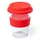Стакан стеклянный с силиконовой крышкой Durnox, 350 мл, красный фото