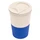 Термостакан пластиковый с манжетой Wavy, синий / бежевый фото