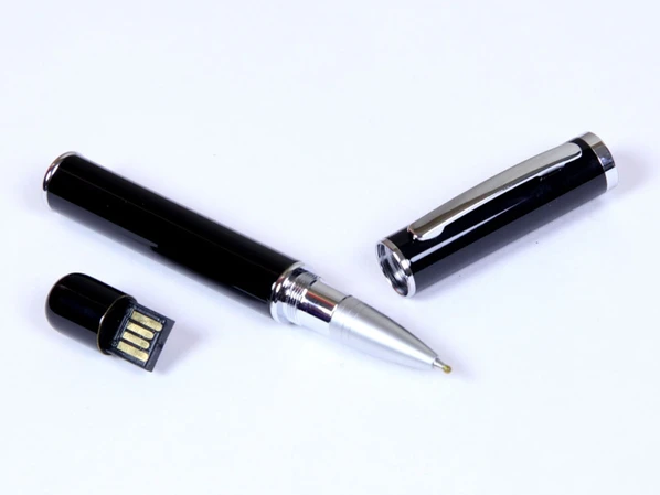 Флешка USB 2.0 на 16 Гб в виде ручки с мини чипом, черная/ металлик - фото № 1 Флешка USB 2.0 на 16 Гб в виде ручки с мини чипом, черная/ металлик - фото № 1