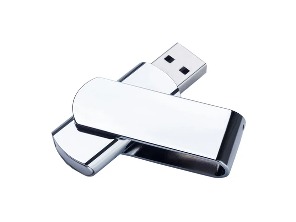 Флешка USB 3.0 на 64 Гб глянцевая поворотная, серебряная - фото № 1 Флешка USB 3.0 на 64 Гб глянцевая поворотная, серебряная - фото № 1