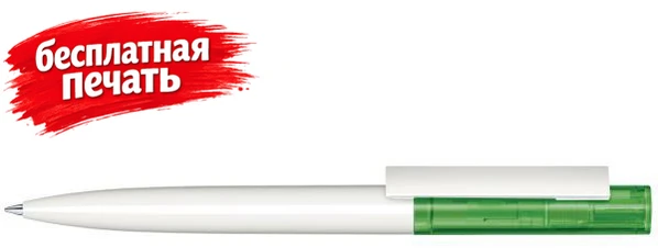 Ручка шариковая пластиковая Senator Headliner Clear Basic, белая / зеленая - фото № 1 Ручка шариковая пластиковая Senator Headliner Clear Basic, белая / зеленая - фото № 1