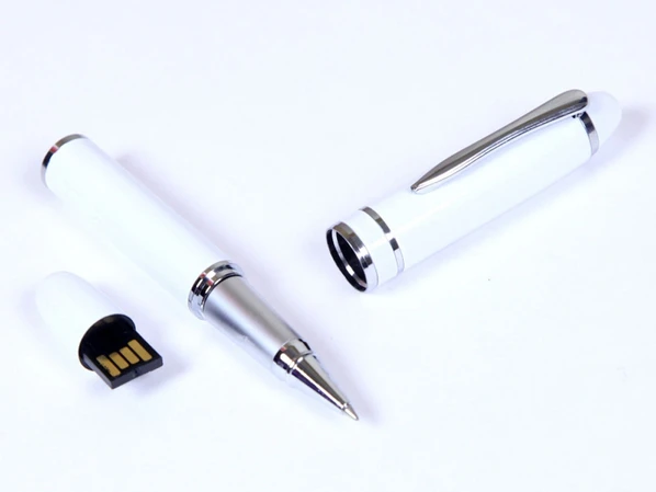 Флешка USB 2.0 на 64 Гб в виде ручки с мини чипом, белая/ металлик - фото № 1 Флешка USB 2.0 на 64 Гб в виде ручки с мини чипом, белая/ металлик - фото № 1