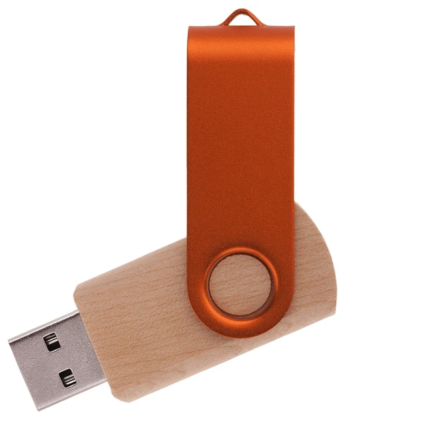 Флешка деревянная на 16 Гб Twist Wood Color USB 3.0, светло-бежевая / оранжевая - фото № 1 Флешка деревянная на 16 Гб Twist Wood Color USB 3.0, светло-бежевая / оранжевая - фото № 1