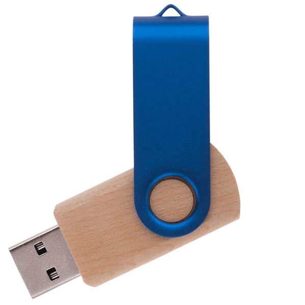 Флешка деревянная на 32 Гб Twist Wood Color USB 2.0, светло-бежевая / синяя - фото № 1 Флешка деревянная на 32 Гб Twist Wood Color USB 2.0, светло-бежевая / синяя - фото № 1