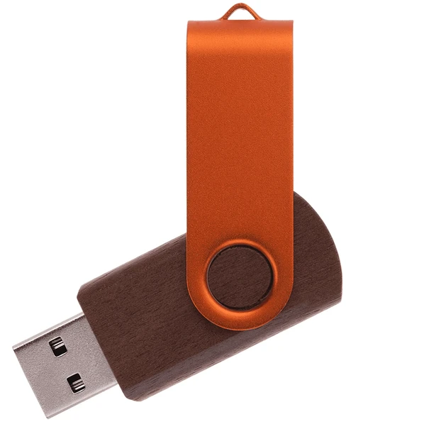 Флешка деревянная на 32 Гб Twist Wood Color USB 2.0, темно-коричневая / оранжевая - фото № 1 Флешка деревянная на 32 Гб Twist Wood Color USB 2.0, темно-коричневая / оранжевая - фото № 1