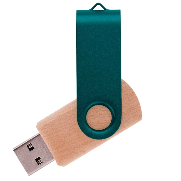 Флешка деревянная на 64 Гб Twist Wood Color USB 2.0, светло-бежевая / зеленая - фото № 1 Флешка деревянная на 64 Гб Twist Wood Color USB 2.0, светло-бежевая / зеленая - фото № 1