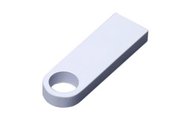 Флешка металлическая USB 2.0 с мини чипом и круглым отверстием на 128 Гб, белая - фото № 1 Флешка металлическая USB 2.0 с мини чипом и круглым отверстием на 128 Гб, белая - фото № 1