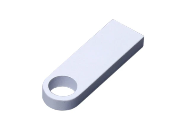 Флешка металлическая USB 2.0 с мини чипом и круглым отверстием на 8 Гб, белая - фото № 1 Флешка металлическая USB 2.0 с мини чипом и круглым отверстием на 8 Гб, белая - фото № 1