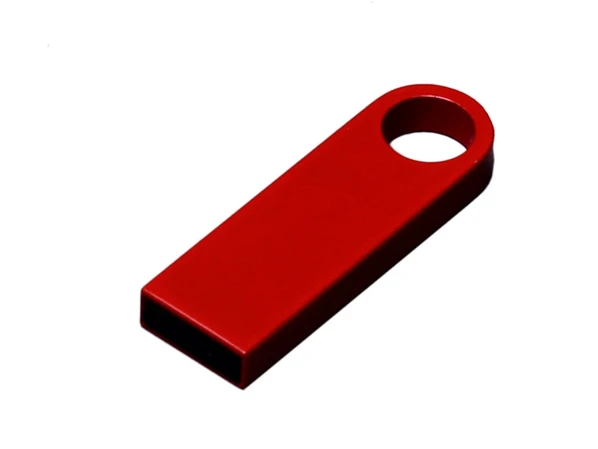 Флешка металлическая USB 2.0 с мини чипом и круглым отверстием на 8 Гб, красная - фото № 1 Флешка металлическая USB 2.0 с мини чипом и круглым отверстием на 8 Гб, красная - фото № 1