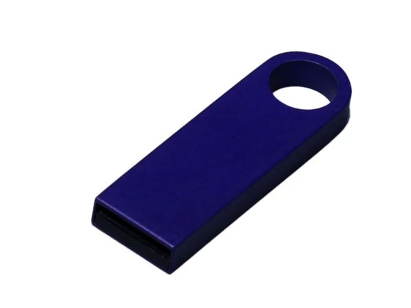 Флешка металлическая USB 2.0 с мини чипом и круглым отверстием на 8 Гб, синяя - фото № 1 Флешка металлическая USB 2.0 с мини чипом и круглым отверстием на 8 Гб, синяя - фото № 1