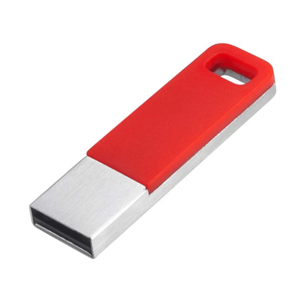 Флешка металлическая с пластиковой накладкой на 64 Гб Blend USB 2.0, серебристая / красная - фото № 1 Флешка металлическая с пластиковой накладкой на 64 Гб Blend USB 2.0, серебристая / красная - фото № 1