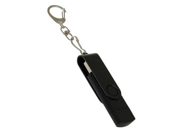 Флешка пластиковая на 16 Гб с поворотным механизмом и разъемом Type-C, USB 2.0, черная - фото № 1 Флешка пластиковая на 16 Гб с поворотным механизмом и разъемом Type-C, USB 2.0, черная - фото № 1