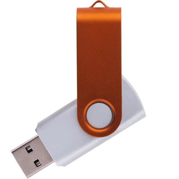 Флешка пластиковая на 16 Гб Twist Color Mix USB 3.0, серебристая / оранжевая - фото № 1 Флешка пластиковая на 16 Гб Twist Color Mix USB 3.0, серебристая / оранжевая - фото № 1