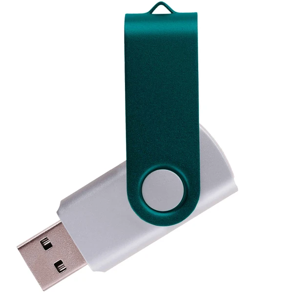 Флешка пластиковая на 16 Гб Twist Color Mix USB 3.0, серебристая / зеленая - фото № 1 Флешка пластиковая на 16 Гб Twist Color Mix USB 3.0, серебристая / зеленая - фото № 1