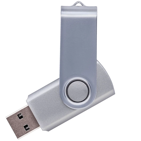 Флешка пластиковая на 4 Гб Twist USB 2.0, серебристая - фото № 1 Флешка пластиковая на 4 Гб Twist USB 2.0, серебристая - фото № 1