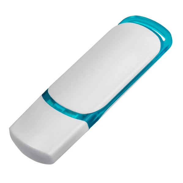 Флешка пластиковая на 64 Гб Ozon USB 2.0, белая / бирюзовая - фото № 1 Флешка пластиковая на 64 Гб Ozon USB 2.0, белая / бирюзовая - фото № 1
