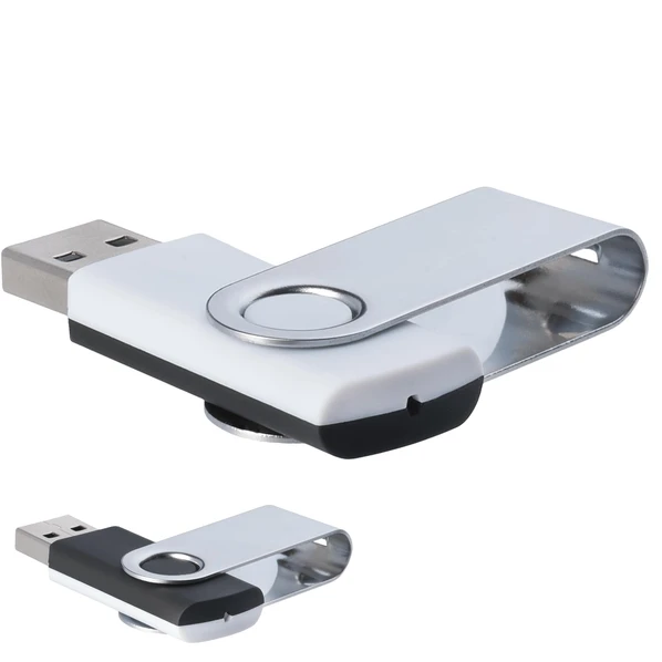 Флешка пластиковая на 64 Гб Twist Mix USB 2.0, белая / черная - фото № 1 Флешка пластиковая на 64 Гб Twist Mix USB 2.0, белая / черная - фото № 1