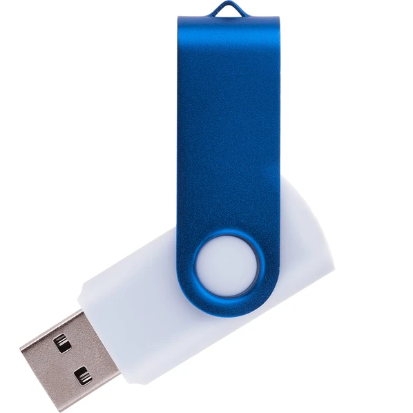 Флешка пластиковая на 64 Гб Twist White Color USB 2.0, белая / синяя - фото № 1 Флешка пластиковая на 64 Гб Twist White Color USB 2.0, белая / синяя - фото № 1