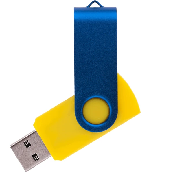 Флешка пластиковая на 8 Гб Twist Color Mix USB 2.0, желтая / синяя - фото № 1 Флешка пластиковая на 8 Гб Twist Color Mix USB 2.0, желтая / синяя - фото № 1