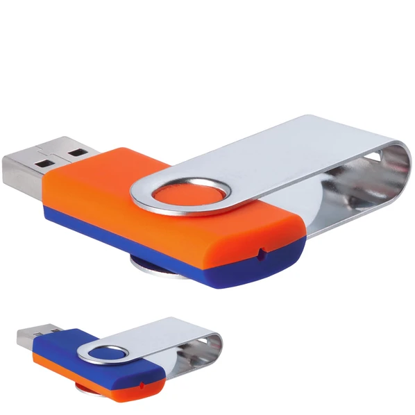 Флешка пластиковая на 8 Гб Twist Mix USB 2.0, оранжевая / синяя - фото № 1 Флешка пластиковая на 8 Гб Twist Mix USB 2.0, оранжевая / синяя - фото № 1