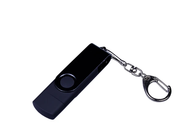 Флешка пластиковая с поворотным механизмом 64Гб, USB 2.0, micro USB, Type-С, черная - фото № 1 Флешка пластиковая с поворотным механизмом 64Гб, USB 2.0, micro USB, Type-С, черная - фото № 1