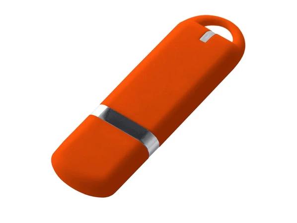 Флешка USB 2.0 на 64 Гб с soft-touch покрытием, оранжевая - фото № 1 Флешка USB 2.0 на 64 Гб с soft-touch покрытием, оранжевая - фото № 1