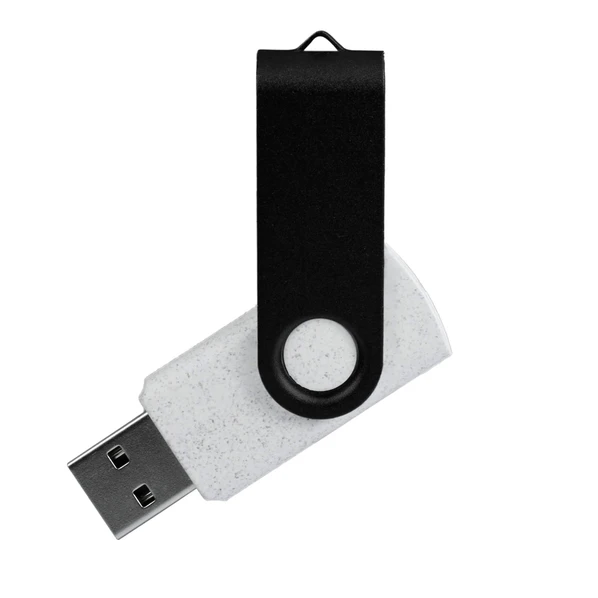 Флешка из переработанного пластика на 4 Гб Twist Eco USB 2.0, белая / черная - фото № 1 Флешка из переработанного пластика на 4 Гб Twist Eco USB 2.0, белая / черная - фото № 1