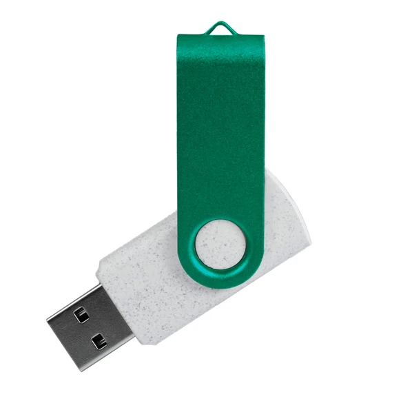 Флешка из переработанного пластика на 64 Гб Twist Eco USB 2.0, белая / зеленая - фото № 1 Флешка из переработанного пластика на 64 Гб Twist Eco USB 2.0, белая / зеленая - фото № 1