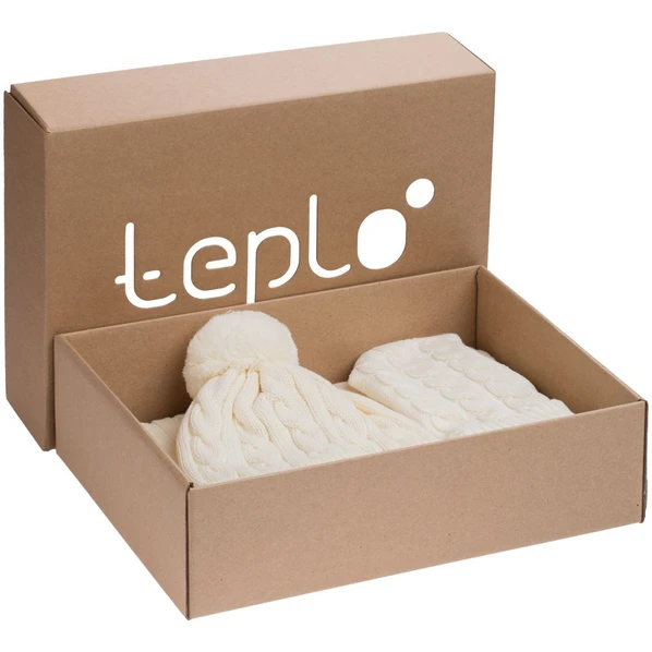 Набор teplo Heat Trick: шапка, шарф, варежки, белый - фото № 1 Набор teplo Heat Trick: шапка, шарф, варежки, белый - фото № 1