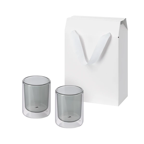 Набор подарочный Portobello Marlo: два стеклянных стакана в коробке-пакете, прозрачный / белый - фото № 1 Набор подарочный Portobello Marlo: два стеклянных стакана в коробке-пакете, прозрачный / белый - фото № 1