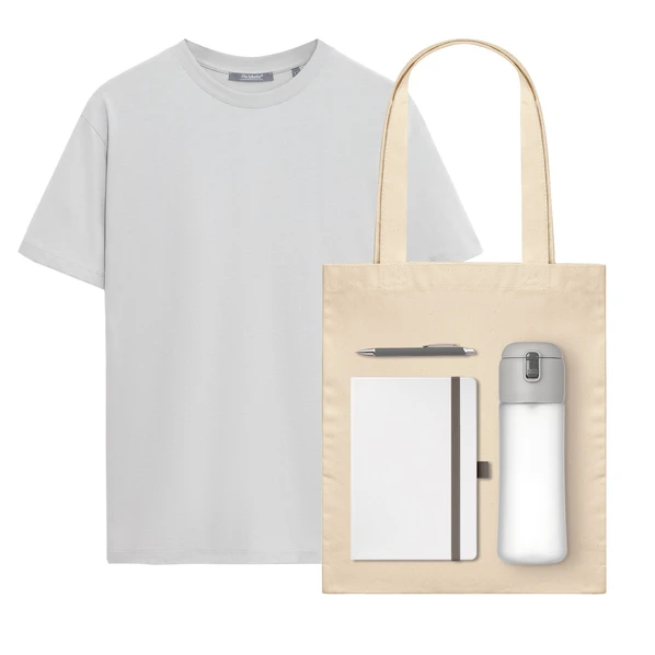 Набор с одеждой Portobello Kris: футболка, шопер, бутылка для воды, ежедневник недатированный, ручка, XL, серый - фото № 1 Набор с одеждой Portobello Kris: футболка, шопер, бутылка для воды, ежедневник недатированный, ручка, XL, серый - фото № 1